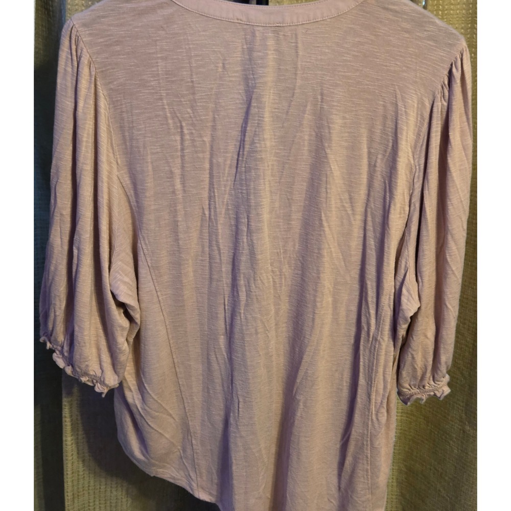 Democracy Embroidered Button Up Front Blouse Women's Size 2X Pink - Picture 9 of 11